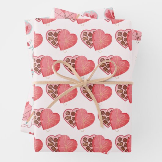 Valentijn's Day Love Wrapping Paper Set of 3 (In situ)