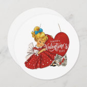  Valentijn's Day Meisje Feestdagenkaart (Voorkant / Achterkant)