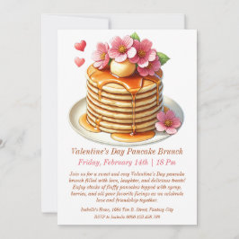  Valentijn's Day Pannenkoek Brunch Uitnodigen Kaart