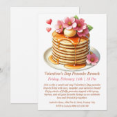 Valentijn's Day Pannenkoek Brunch Uitnodigen Kaart (Voorkant / Achterkant)