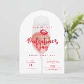 Valentijn's Day Party Waterverf Roze Rosé Kaart (Staand voorkant)