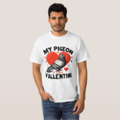 Valentijn's Day Pigeon - Oprechte Avian Romance T-shirt (Voorkant volledig)