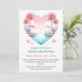  Valentijn's Day Pool Party Kaart (Staand voorkant)