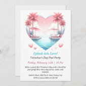 Valentijn's Day Pool Party Kaart (Voorkant / Achterkant)