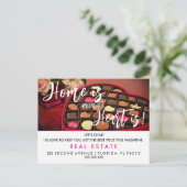 Valentijn's Day Real Estate Marketing liefde Aankondigingskaart (Staand voorkant)