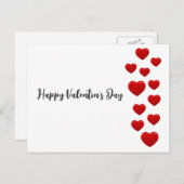 Valentijn's Day Red Hearts Briefkaart - Romantisch (Voorkant / Achterkant)