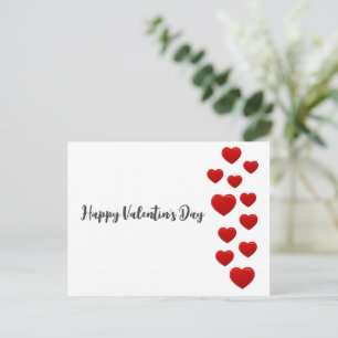 Valentijn's Day Red Hearts Briefkaart - Romantisch