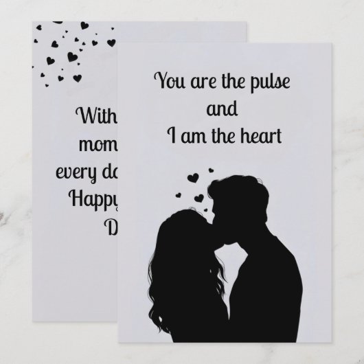 Valentijn's Day Romantische Scene - Paar in Liefde Feestdagenkaart (Voorkant / Achterkant)