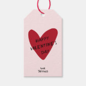 Valentijn's Day rood hart op de roze bg Gift Label Cadeaulabel (Voorkant)