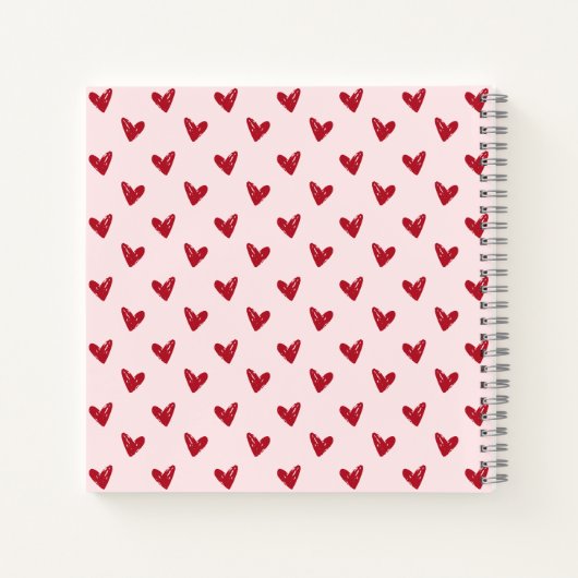 Valentijn's Day rood hart op de roze zak Notitieboek (Achterkant)
