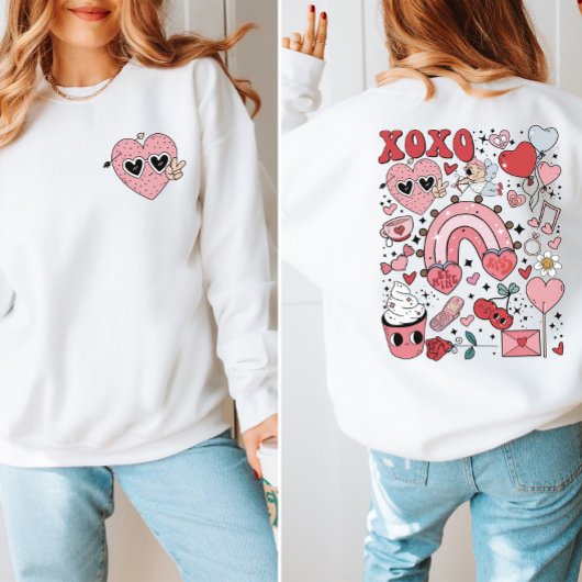 Valentijn's Day Sweatshirt Terug & Front print