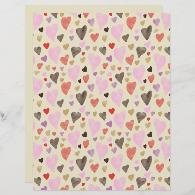 Valentijn's Day Sweetheart Flat Paper Sheet II (Voorkant / Achterkant)