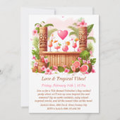 Valentijn's Day Tiki Cocktail Party Uitnodiging (Voorkant)