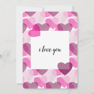 Valentijns doorzichtig hartenroze bleekpatroon feestdagenkaart