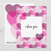 Valentijns doorzichtig hartenroze bleekpatroon feestdagenkaart (Voorkant / Achterkant)