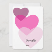 Valentijns doorzichtig hartenroze bleekpatroon feestdagenkaart (Achterkant)