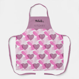 Valentijns  doorzichtig hartspatroon schort