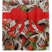 Valentijns douchegordijn voor chocolade-aardbeien (Voorkant)