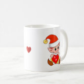 Valentijns elf met hart & monogram koffiemok (Voorkant rechts)