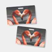 Valentijns Flamingo Badge (Voor- en achterkant)