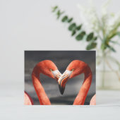 Valentijns Flamingo Briefkaart (Staand voorkant)