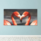 Valentijns Flamingo Canvas Afdruk (Insitu (Houten vloer))