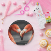 Valentijns Flamingo Papieren Bordje (Feest)