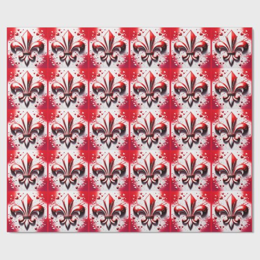 Valentijns Fleur De Lis Cadeaupapier (Vlak)