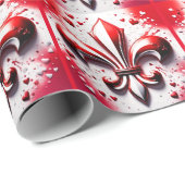Valentijns Fleur De Lis Cadeaupapier (Rol Hoek)