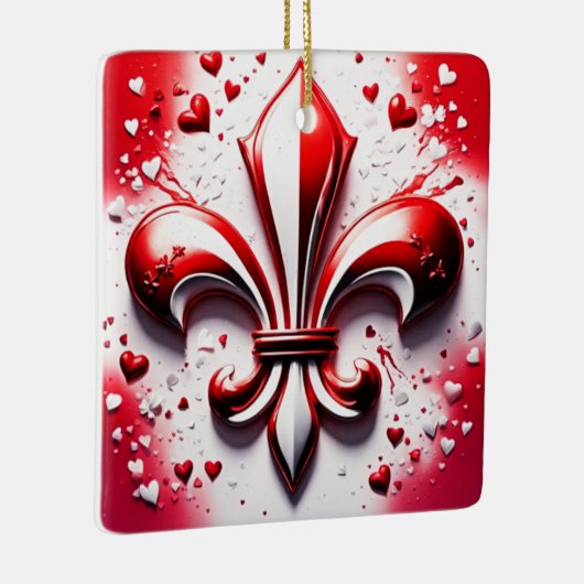 Valentijns Fleur De Lis Keramisch Ornament (Rechts)
