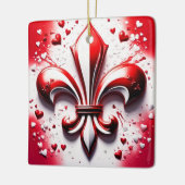 Valentijns Fleur De Lis Keramisch Ornament (Links)