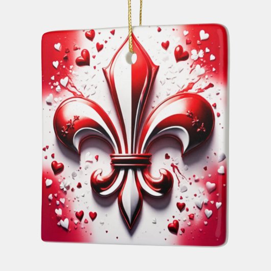 Valentijns Fleur De Lis Keramisch Ornament (Links)