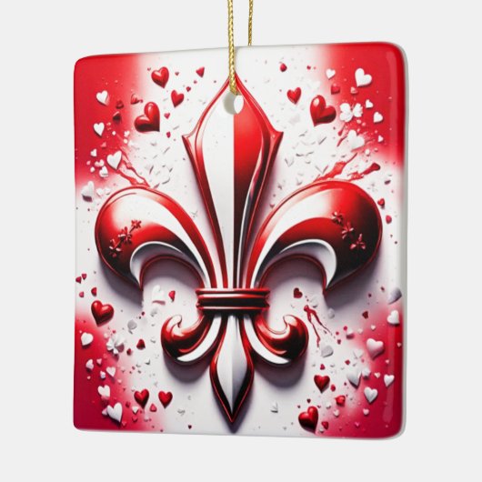Valentijns Fleur De Lis Keramisch Ornament (Links)