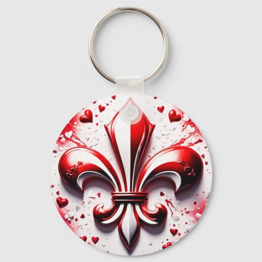 Valentijns Fleur De Lis Sleutelhanger (Voorkant)