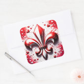 Valentijns Fleur De Lis Vierkante Sticker (Envelop)