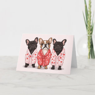 Valentijns Franse Bulldog Feestdagen Kaart