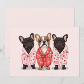 Valentijns Franse Bulldog Feestdagenkaart (Voorkant / Achterkant)