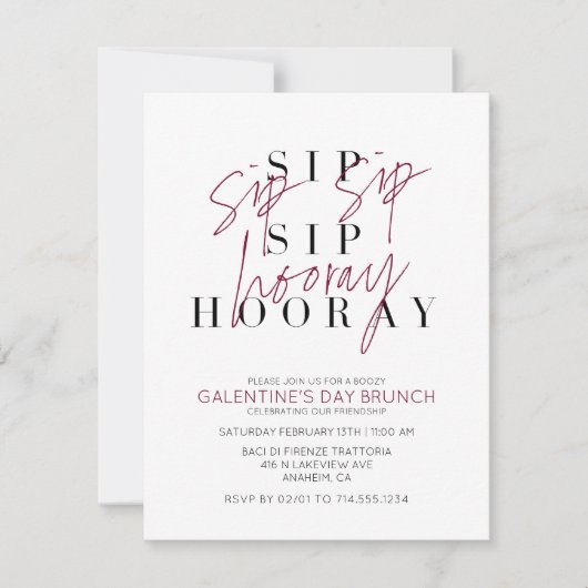 Valentijns Galentijn's Day wijnproeverij Kaart (Voorkant)