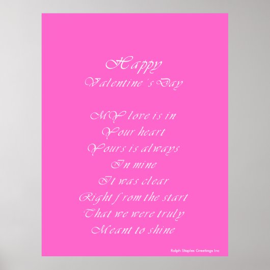 Valentijns gedicht van mijn partner poster (Voorkant)