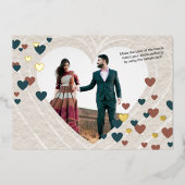 Valentijns Geëvenaarde bruiloft, kies Heart Colors Folie Uitnodiging (Voorkant)