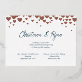 Valentijns Geëvenaarde bruiloft, kies Heart Colors Folie Uitnodiging (Achterkant)