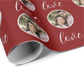 Valentijn's gepersonaliseerde liefde Custom Photo  Cadeaupapier (Rol Hoek)