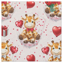 Valentijns Giraffe Patroon Stof