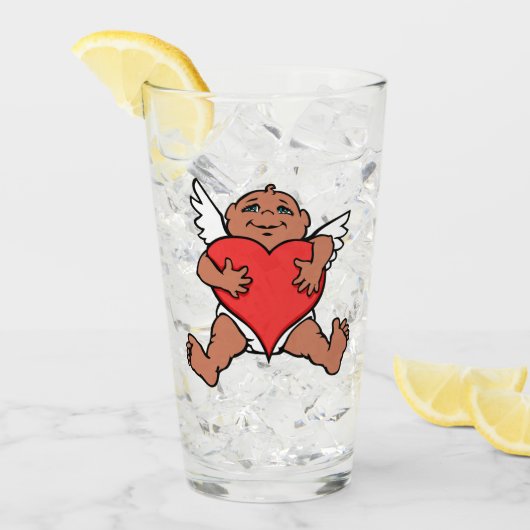 Valentijns glaswerk met gepersonaliseerde Cupid Ar Glas (Voorkant ijs)