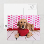 Valentijns - Golden retriever - JJ Feestdagenkaart (Voorkant / Achterkant)