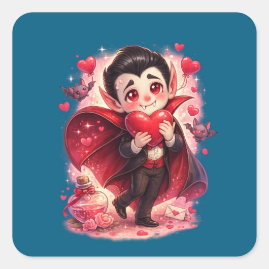 Valentijns grappige Dracula sticker – Schattige li (Voorkant)