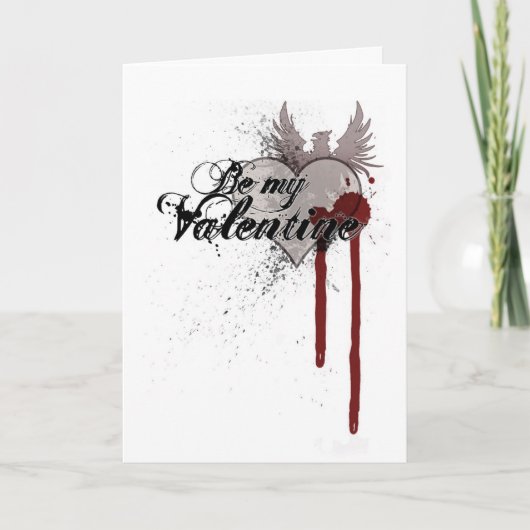 Valentijns Grunge Blood Splatter Wenskaart Feestdagen Kaart (Voorkant)