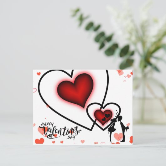 Valentijns hallo briefkaart (Staand voorkant)