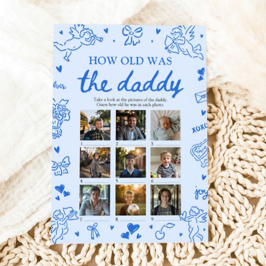 Valentijns Hand Getekende Hoe Oud Was De Papa Spel Kaart