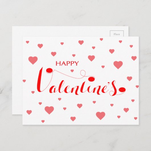 Valentijns HAPPY met rood hart Feestdagenkaart (Voorkant / Achterkant)